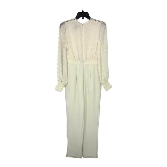 Love By Design Rinata Swiss Dot Long Sleeve Jumpsuit Size Small NWOT $118 MSRP - Picture 6 of 6